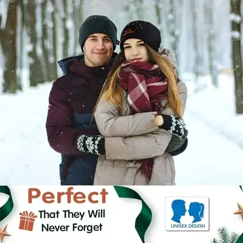 Lvaiz Winter Fleece Lined Knitted Beanie Hats for Men Reversible Windproof Watch Hat Warm Skull Cap for Women - 6