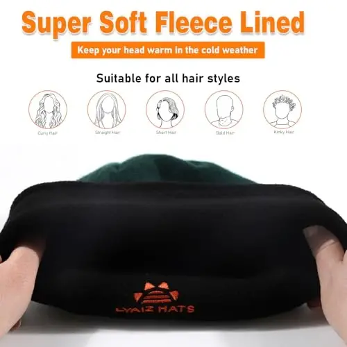 Lvaiz Winter Fleece Lined Knitted Beanie Hats for Men Reversible Windproof Watch Hat Warm Skull Cap for Women - 4