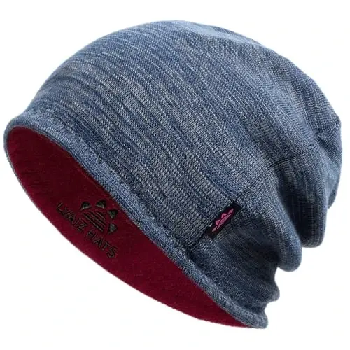Lvaiz Winter Fleece Lined Knitted Beanie Hats for Men Reversible Windproof Watch Hat Warm Skull Cap for Women - 1