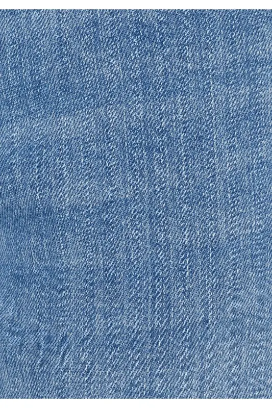 Straight Fit Düşük Bel Düz Paça Erkek İndigo Jean Pantolon - 7