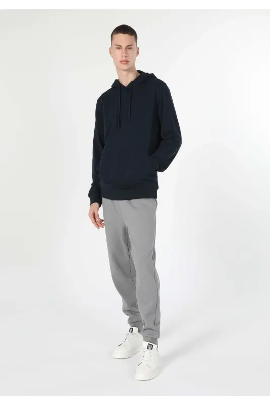 Regular Fit Erkek Lacivert Sweatshirt - LACİVERT - 1