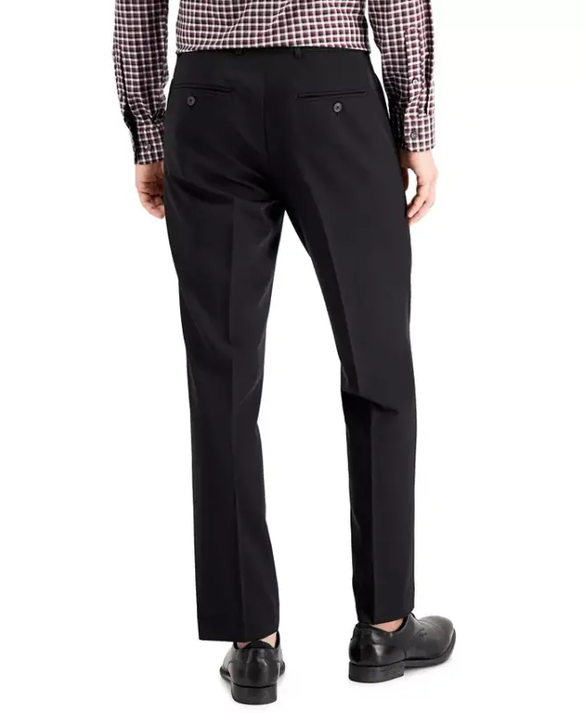 Men's Modern-Fit Stretch Solid Resolution Pants - Black Solid - 5