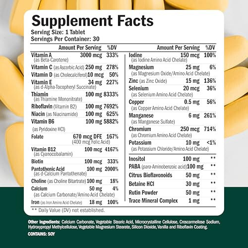 Erkekler İçin Multivitamin - Erkekler İçin Multivitamin ve Multimineral Takviyesi, Enerji, Odaklanma ve Performans İçin. Günlük Erkek Vitaminleri A, C, D, E ve B12, Çinko, Kalsiyum, Magnezyum ve Demir. Multivitamin Tabletleri - 9