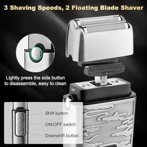 Qreeyx Hair Clippers for Man T-Blade Trimmer Nose Hair Trimmer Electric Shaver Set, Professional 4 in 1 Barber Clippers Set for Haircut, Men’s Grooming Kit with LCD Display, Ideal Gift for Him - 4