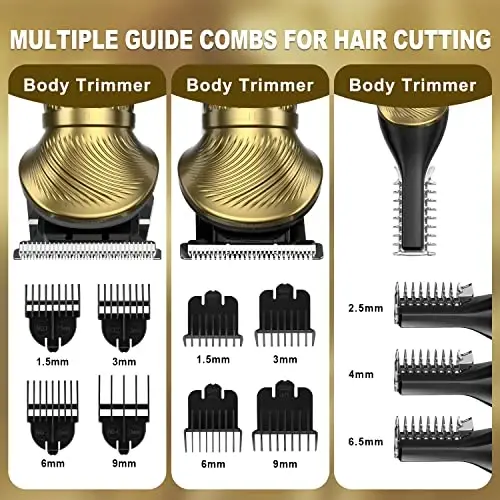 Qreeyx Beard Trimmer Kit for Men - Professional 6 in 1 Hair Clipper Trimmer, Cordless Multi Groomer, Mens Grooming Kit for Beard, Face, Body Nose Electric Razor with Travel Case as Gifts for Him - 5