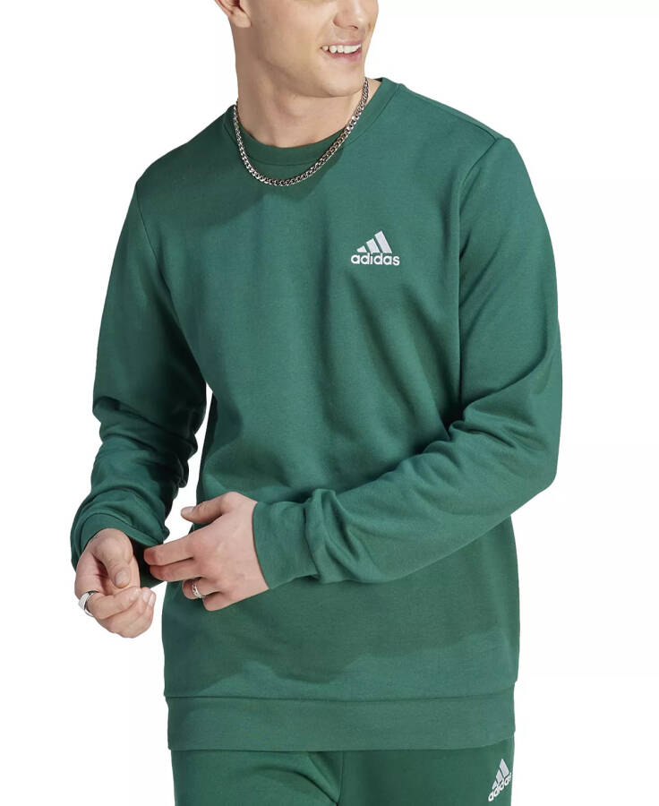 Erkekler İçin Rahat Essentials Klasik Fit İşlemeli Logo Polar Sweatshirt - Kolej Yeşili - 1