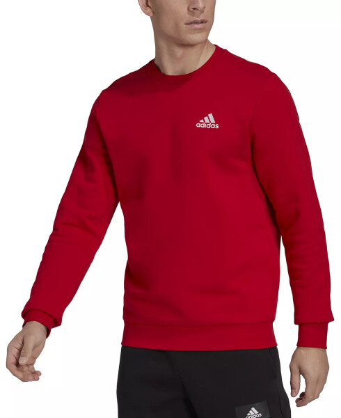 Erkekler İçin Rahat Essentials Klasik Kalıp Nakışlı Logo Polar Sweatshirt - Scarlet Kırmızı - 1