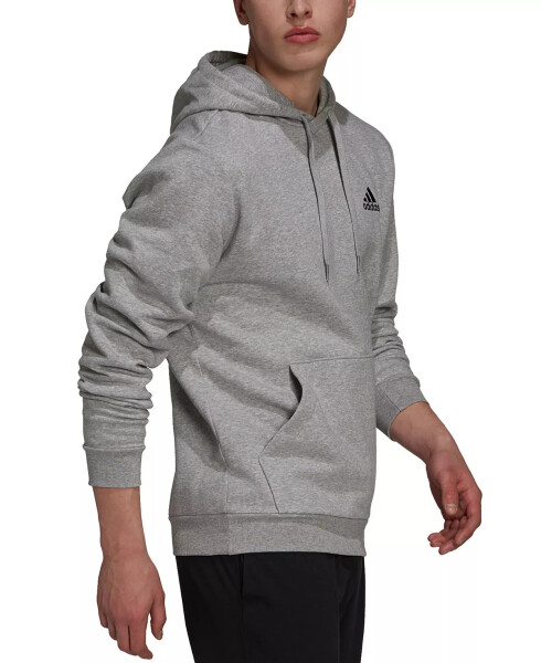 Erkekler İçin Rahat Essentials Polar Kapüşonlu Sweatshirt Orta Gri Melanj - 3