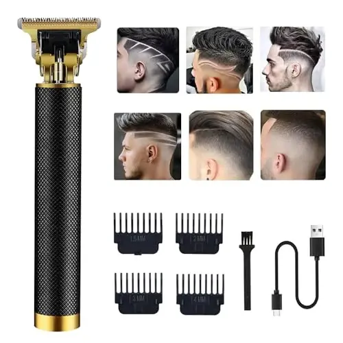 RQTYBUI Hair Clippers for Men - Cordless Electric Hair Trimmer Beard Trimmer Shaver, Zero Gapped Edgers with Guide Combs, Black - 1