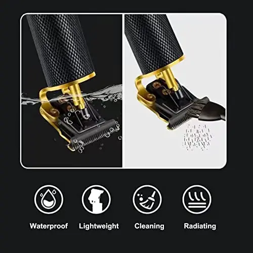 RQTYBUI Hair Clippers for Men - Cordless Electric Hair Trimmer Beard Trimmer Shaver, Zero Gapped Edgers with Guide Combs, Black - 5