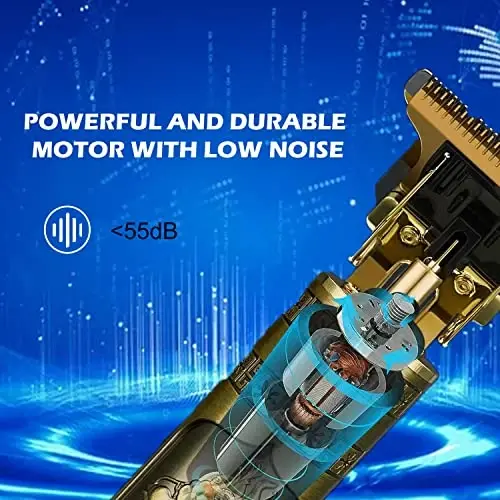 RQTYBUI Hair Clippers for Men, Cordless Electric Hair Trimmer Rechargeable Beard Trimmer Shaver, Electric T Blade Trimmer Zero Gapped Edgers Hair Cutting Kit with Guide Combs(Dragon) - 5
