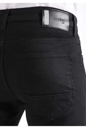 Slim Fit Düşük Bel Dar Paça Erkek Siyah Jean Pantolon - 6