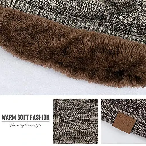 Vgogfly Slouchy Beanie for Men Winter Hats for Guys Cool Beanies Mens Lined Knit Warm Thick Skully Stocking Binie Hat - 5