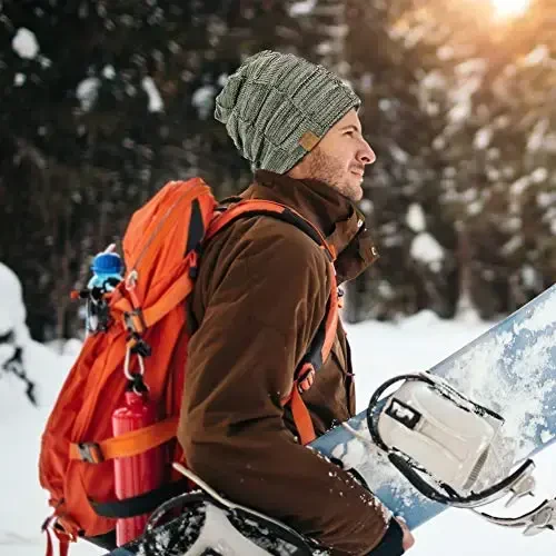 Vgogfly Slouchy Beanie for Men Winter Hats for Guys Cool Beanies Mens Lined Knit Warm Thick Skully Stocking Binie Hat - 6