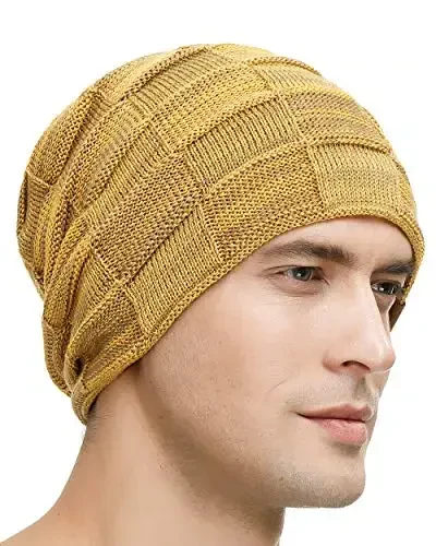Vgogfly Slouchy Beanie for Men Winter Hats for Guys Cool Beanies Mens Lined Knit Warm Thick Skully Stocking Binie Hat - 2