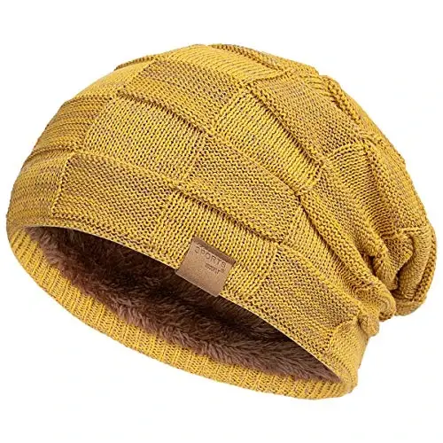 Vgogfly Slouchy Beanie for Men Winter Hats for Guys Cool Beanies Mens Lined Knit Warm Thick Skully Stocking Binie Hat - 1