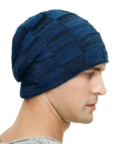Vgogfly Slouchy Beanie for Men Winter Hats for Guys Cool Beanies Mens Lined Knit Warm Thick Skully Stocking Binie Hat - 3