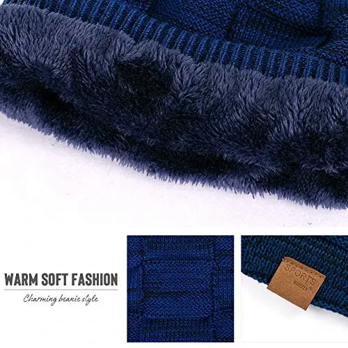 Vgogfly Slouchy Beanie for Men Winter Hats for Guys Cool Beanies Mens Lined Knit Warm Thick Skully Stocking Binie Hat - 5