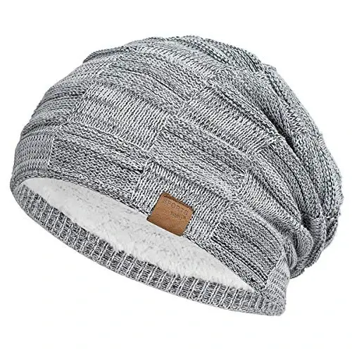 Vgogfly Slouchy Beanie for Men Winter Hats for Guys Cool Beanies Mens Lined Knit Warm Thick Skully Stocking Binie Hat - 1