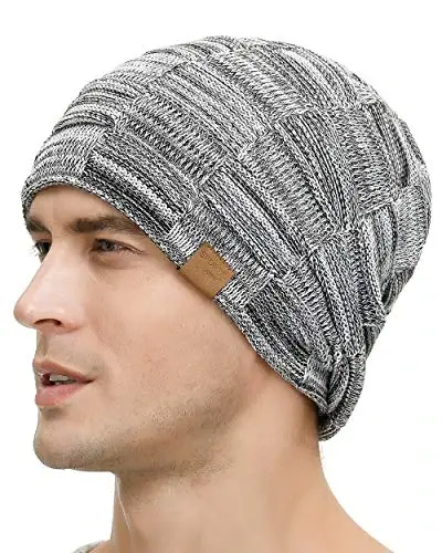 Vgogfly Slouchy Beanie for Men Winter Hats for Guys Cool Beanies Mens Lined Knit Warm Thick Skully Stocking Binie Hat - 3