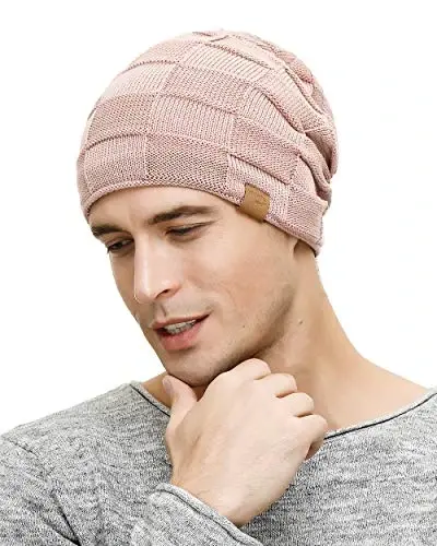 Vgogfly Slouchy Beanie for Men Winter Hats for Guys Cool Beanies Mens Lined Knit Warm Thick Skully Stocking Binie Hat - 4