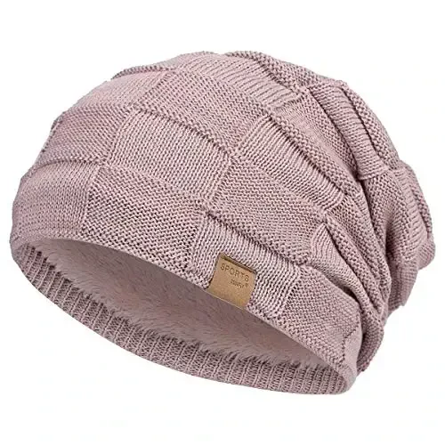 Vgogfly Slouchy Beanie for Men Winter Hats for Guys Cool Beanies Mens Lined Knit Warm Thick Skully Stocking Binie Hat 