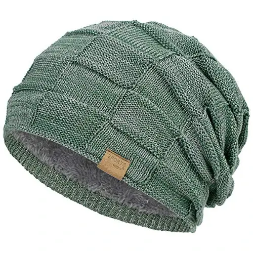 Vgogfly Slouchy Beanie for Men Winter Hats for Guys Cool Beanies Mens Lined Knit Warm Thick Skully Stocking Binie Hat - 1