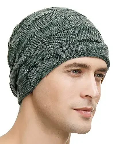 Vgogfly Slouchy Beanie for Men Winter Hats for Guys Cool Beanies Mens Lined Knit Warm Thick Skully Stocking Binie Hat - Vgogfly (1)