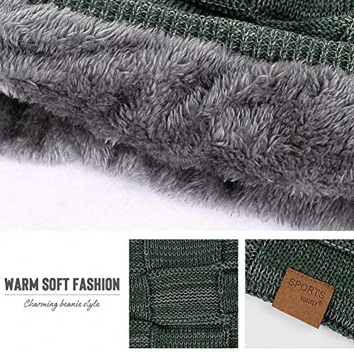 Vgogfly Slouchy Beanie for Men Winter Hats for Guys Cool Beanies Mens Lined Knit Warm Thick Skully Stocking Binie Hat - 5