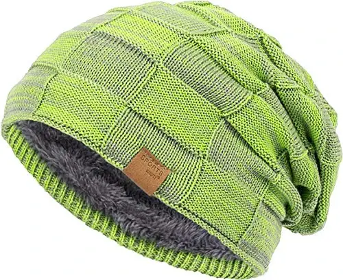 Vgogfly Slouchy Beanie for Men Winter Hats for Guys Cool Beanies Mens Lined Knit Warm Thick Skully Stocking Binie Hat 