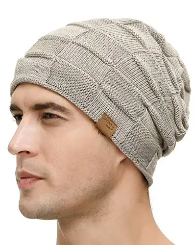 Vgogfly Slouchy Beanie for Men Winter Hats for Guys Cool Beanies Mens Lined Knit Warm Thick Skully Stocking Binie Hat - 3