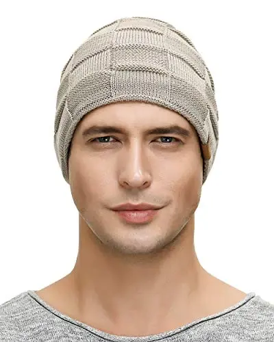 Vgogfly Slouchy Beanie for Men Winter Hats for Guys Cool Beanies Mens Lined Knit Warm Thick Skully Stocking Binie Hat - 4