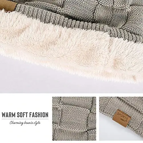 Vgogfly Slouchy Beanie for Men Winter Hats for Guys Cool Beanies Mens Lined Knit Warm Thick Skully Stocking Binie Hat - 5