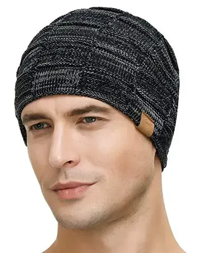 Vgogfly Slouchy Beanie for Men Winter Hats for Guys Cool Beanies Mens Lined Knit Warm Thick Skully Stocking Binie Hat - 3