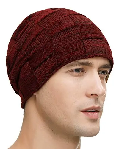 Vgogfly Slouchy Beanie for Men Winter Hats for Guys Cool Beanies Mens Lined Knit Warm Thick Skully Stocking Binie Hat - 2