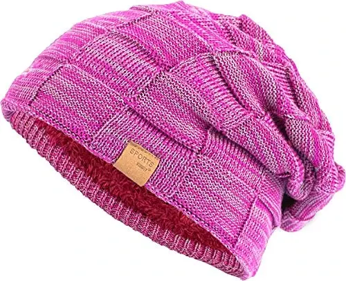 Vgogfly Slouchy Beanie for Men Winter Hats for Guys Cool Beanies Mens Lined Knit Warm Thick Skully Stocking Binie Hat 