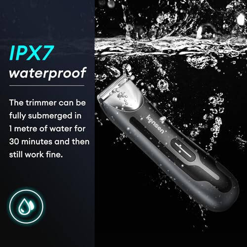 Body Hair Trimmer for Men, kensen Electric Groin Hair Trimmer, Rechargeable Body Groomer, Replaceable Ceramic Blade Heads, IPX7 Waterproof Wet/Dry Clippers, Male Pubic Hair Hygiene Razor - 2