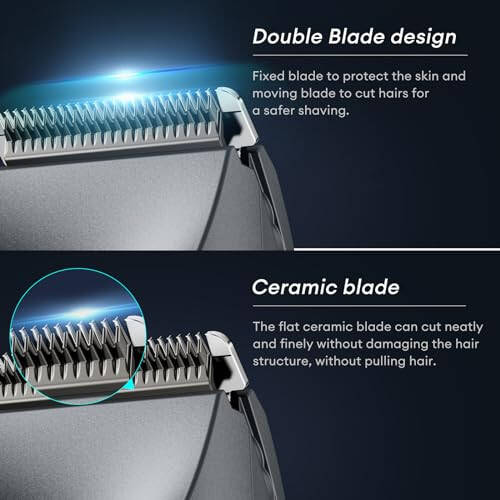 Body Hair Trimmer for Men, kensen Electric Groin Hair Trimmer, Rechargeable Body Groomer, Replaceable Ceramic Blade Heads, IPX7 Waterproof Wet/Dry Clippers, Male Pubic Hair Hygiene Razor - 5
