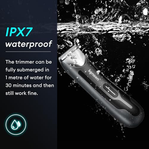 Body Hair Trimmer for Men, kensen Electric Groin Hair Trimmer, Rechargeable Body Groomer, Replaceable Ceramic Blade Heads, IPX7 Waterproof Wet/Dry Clippers, Male Pubic Hair Hygiene Razor - kensen (1)