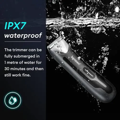 Body Hair Trimmer for Men, kensen Electric Groin Hair Trimmer, Rechargeable Body Groomer, Replaceable Ceramic Blade Heads, IPX7 Waterproof Wet/Dry Clippers, Male Pubic Hair Hygiene Razor - 2