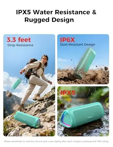 BolaButty Bluetooth Speaker Portable Wireless, IPX5 Waterproof, Up to 20H Playtime, TWS Pairing, BT5.3, for Home/Party/Outdoor/Camping/Beach Essentials, Birthday Gift (Teal) 