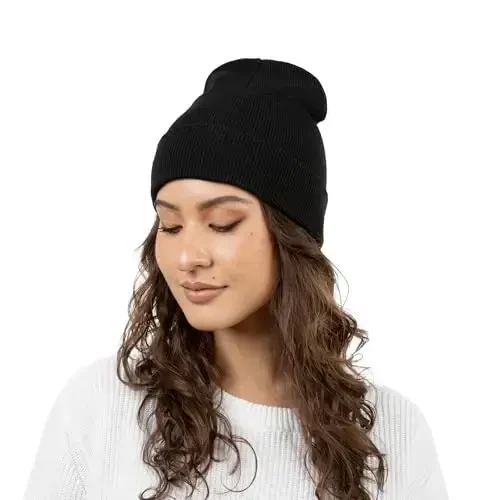 12 Pack Winter Beanie Hats for Men Women, Warm Cozy Knitted Cuffed Skull Cap, Wholesale - 7