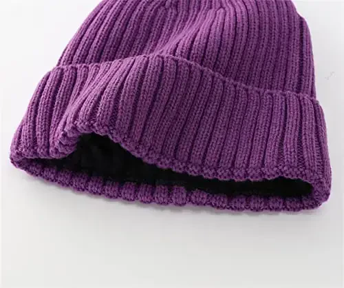 Connectyle Fleece Lined Cuffed Beanie Hat for Men Women Knitted Winter Wool Beanies Skull Cap Warm Watch Hat - 4