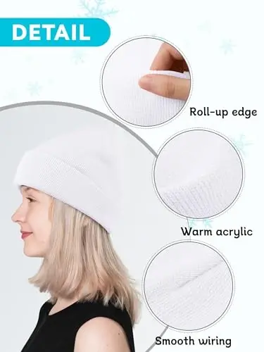 Glooarm Beanie for Men Women Knit Winter Hats Beanies Warm Slouchy Unisex Cuffed Beanies Skull Caps - 4