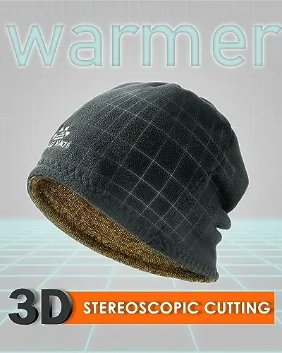 Winter Beanie Hat Scarf for Men Women Knit Thick Fleece Lined Warm Windproof Ski Skull Cap Neck Warmer Gaiter Face Scarf Set - 2