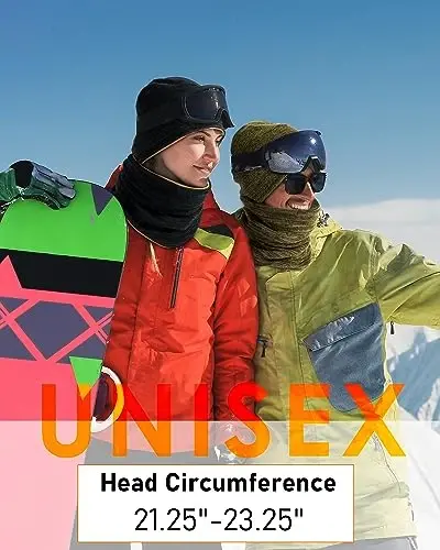 Winter Beanie Hat Scarf for Men Women Knit Thick Fleece Lined Warm Windproof Ski Skull Cap Neck Warmer Gaiter Face Scarf Set - 6