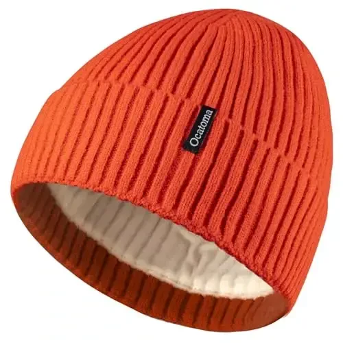 Ocatoma Beanie for Men Women Warm Winter Knit Cuffed Beanie Soft Warm Ski Hats Unisex - OCATOMA