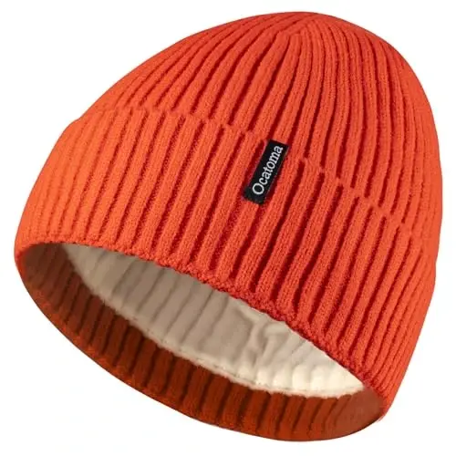 Ocatoma Beanie for Men Women Warm Winter Knit Cuffed Beanie Soft Warm Ski Hats Unisex - 1