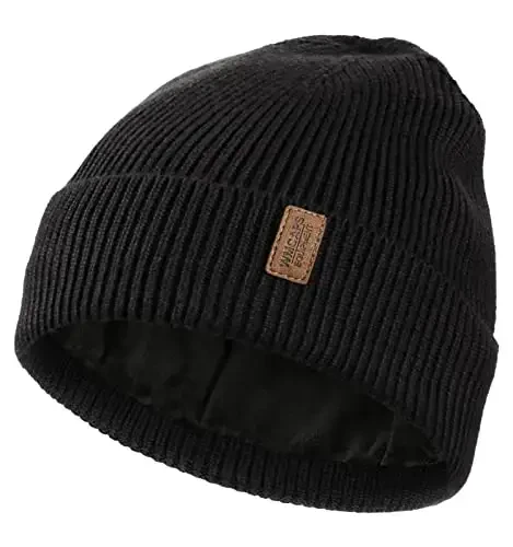 Wmcaps Winter Beanie for Men Women, Fleece Lined Beanie Soft Warm Knit Hat Ski Stocking Cuffed Cap 