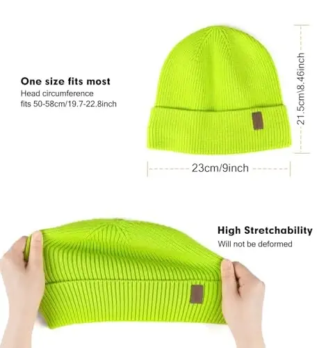 Wmcaps Winter Beanie for Men Women, Fleece Lined Beanie Soft Warm Knit Hat Ski Stocking Cuffed Cap - 3